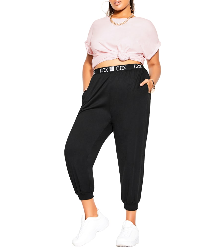 Front of a model wearing a size L Street Cred Pant in Black by CCX. | dia_product_style_image_id:234343
